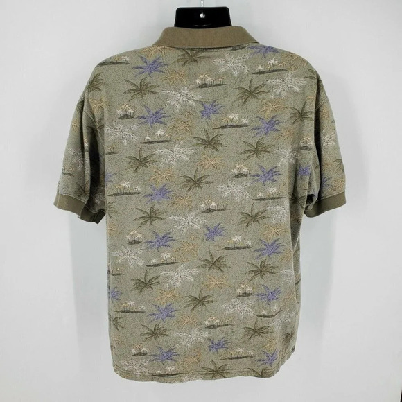 Woolrich Men's Palm Tropical Tree Print Short Sleeve Polo Shirt Size Large‎ - Picture 2 of 11